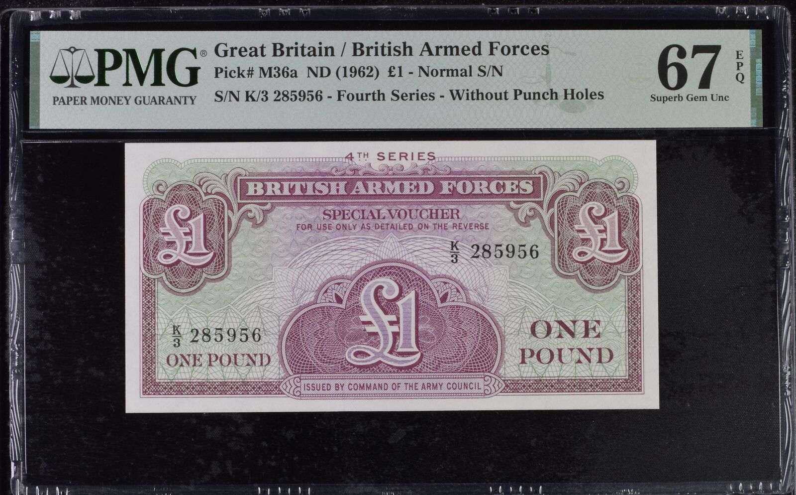 Great Britain 1 Pound ND 1962 P M36 a Superb GEM UNC PMG 67 EPQ