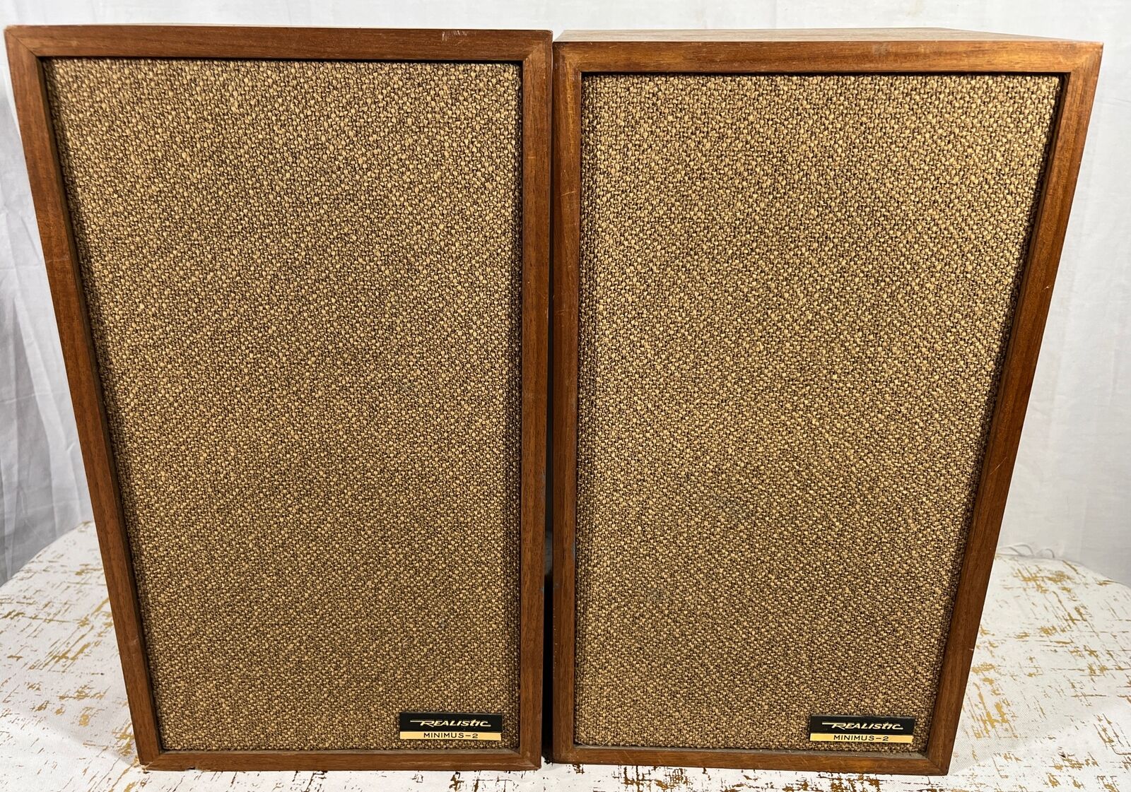 Set Of 2 Realistic Minimums-2 2 Way Compact Speakers Radio Shack #40-1968A VTG