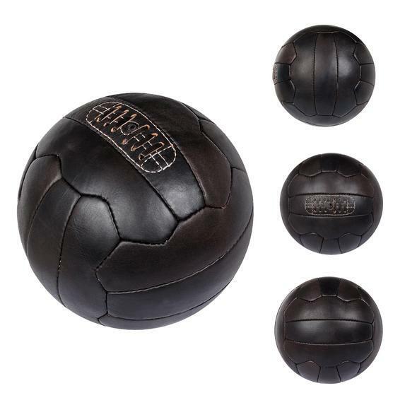 Vintage 1966 Leather Soccer Ball  Football - Dark Brown