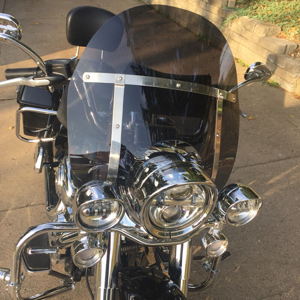 28\'\' x 22\'\' Detachable Quick Release Windshield For Harley Road King 94-23 Smoke