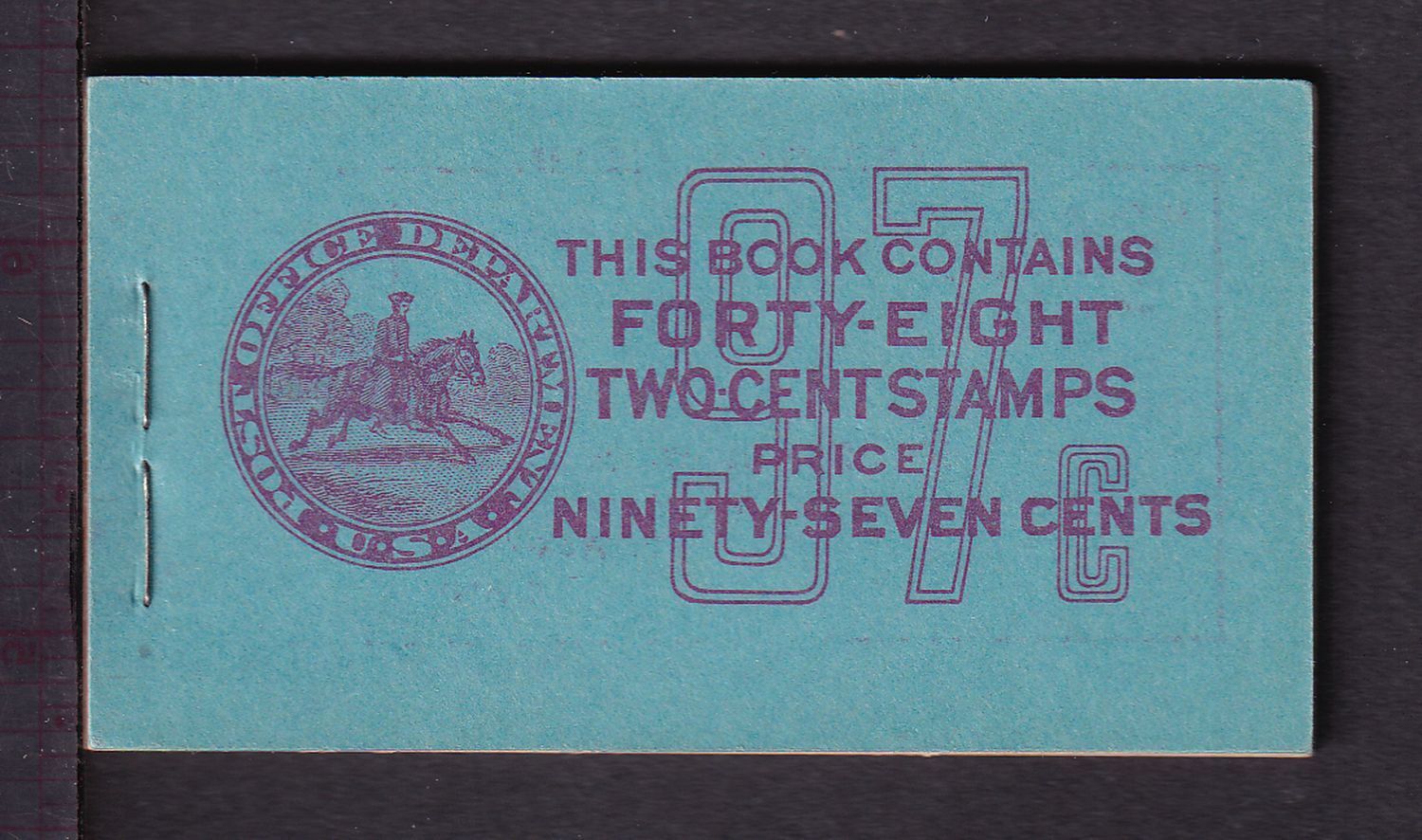 1939 John Adams 2c BK94 booklet (8 X 806b panes 3 mm gutters) post office fresh