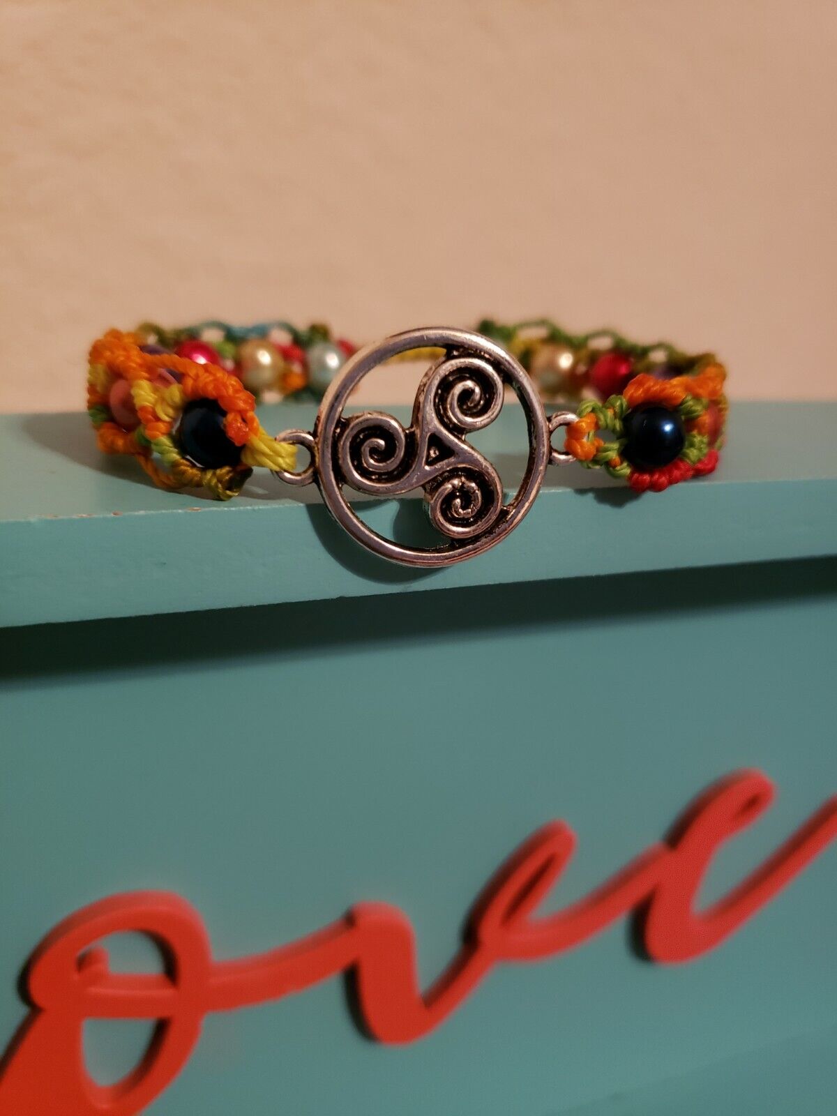 Beautiful colorful ajustable Handmade macrame bracelet