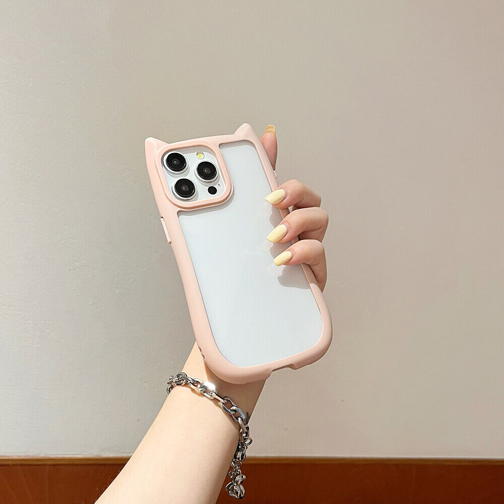 Cartoon Cute Solid Color Clear Phone Case For iPhone 15 Pro Max 12 Pro 15 14 13