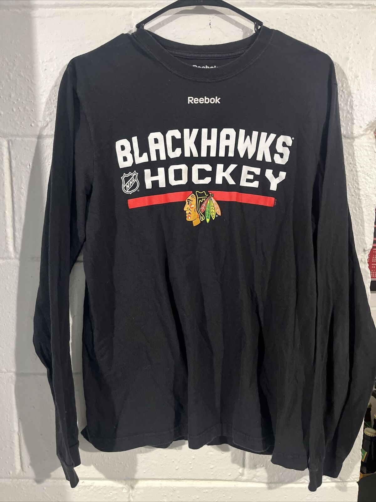 Chicago Blackhawks NHL Reebok vintage long sleeve T-shirt Large