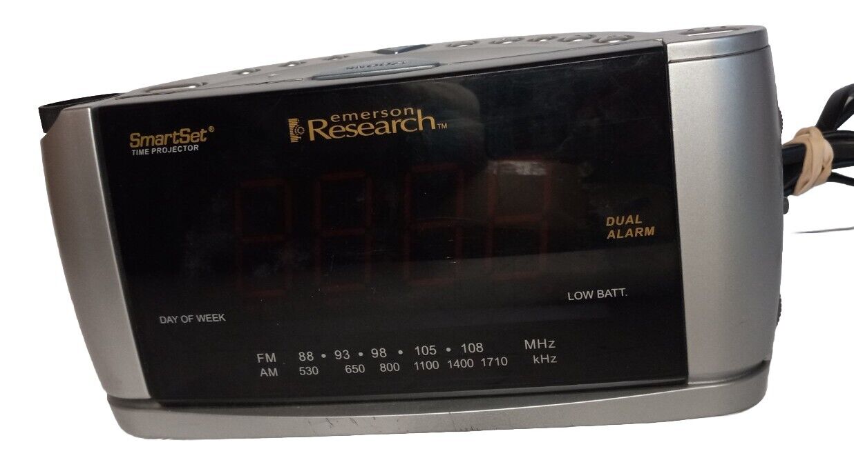 Emerson Research Smart Set Time Projector Dual Alarm Digital Clock CKS3516 WORKS