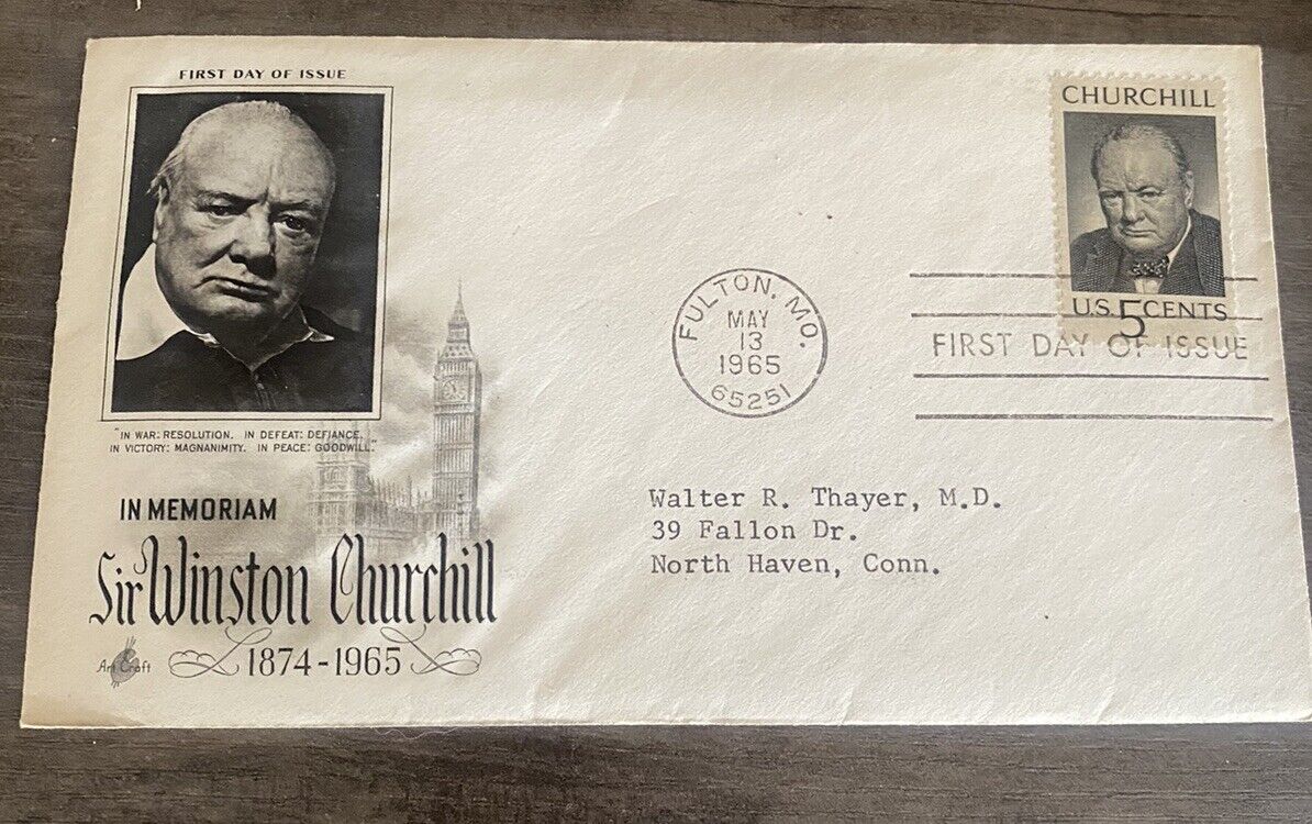 1965 Sir Winston Churchill First Day Cover Envelope, Stamp Sealed With Letter