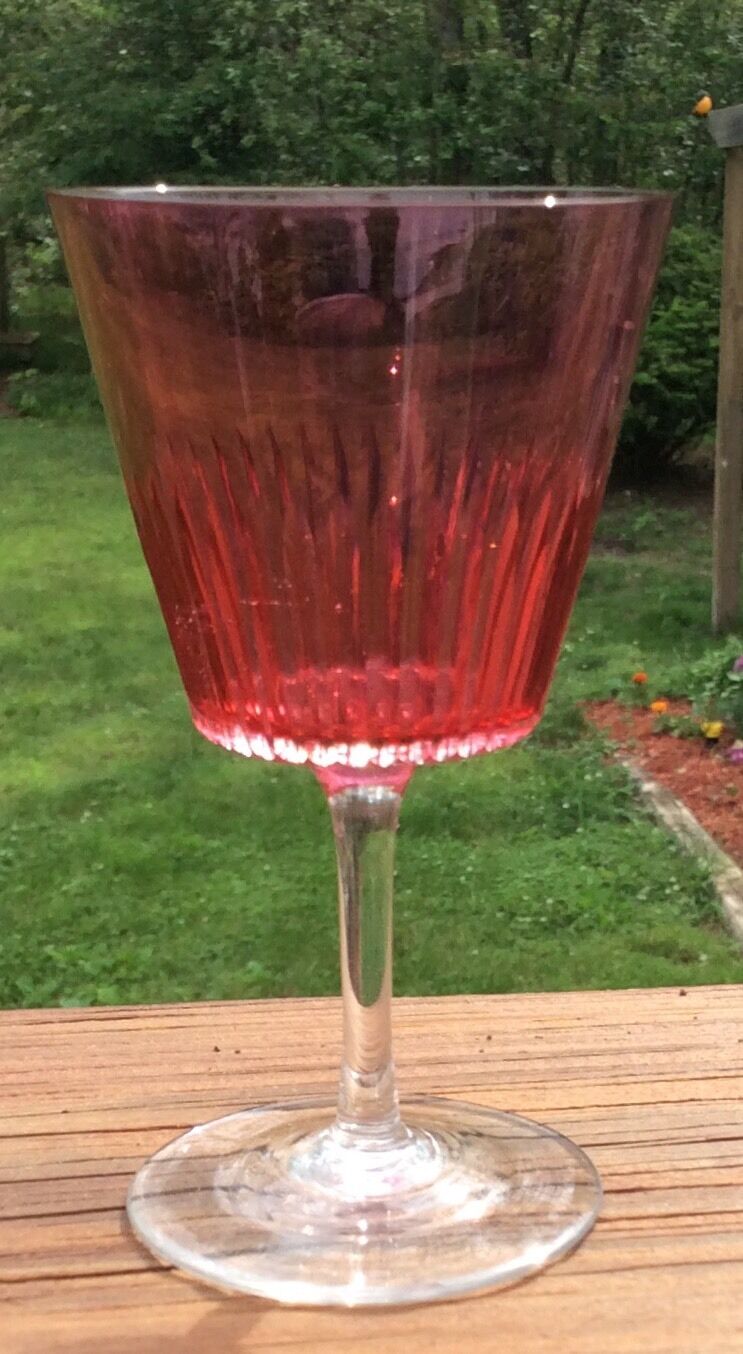 ABP Cut Glass Cranberry Wine
