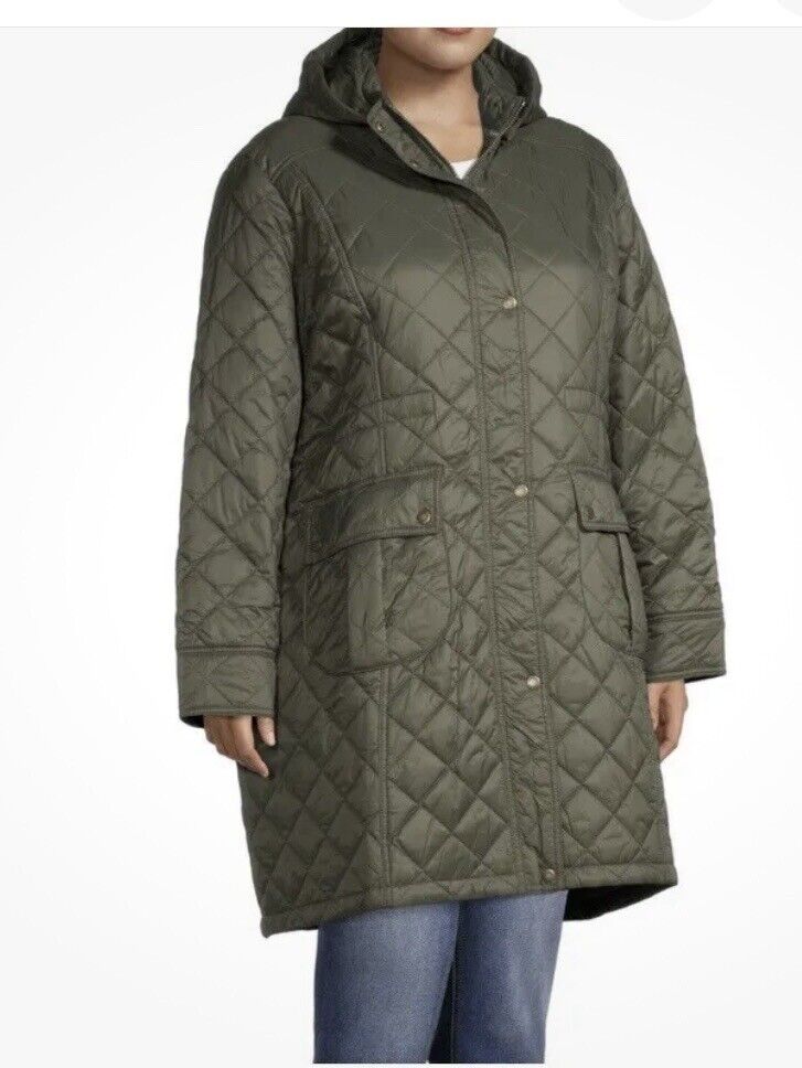 BARBOUR Jenkins Quilted Women\'s Jacket Coat Size 1X $ 375 OLIVE