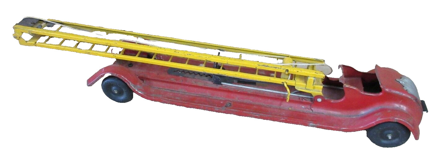 Antique Keystone Firetruck Ladder Truck Steel Toy