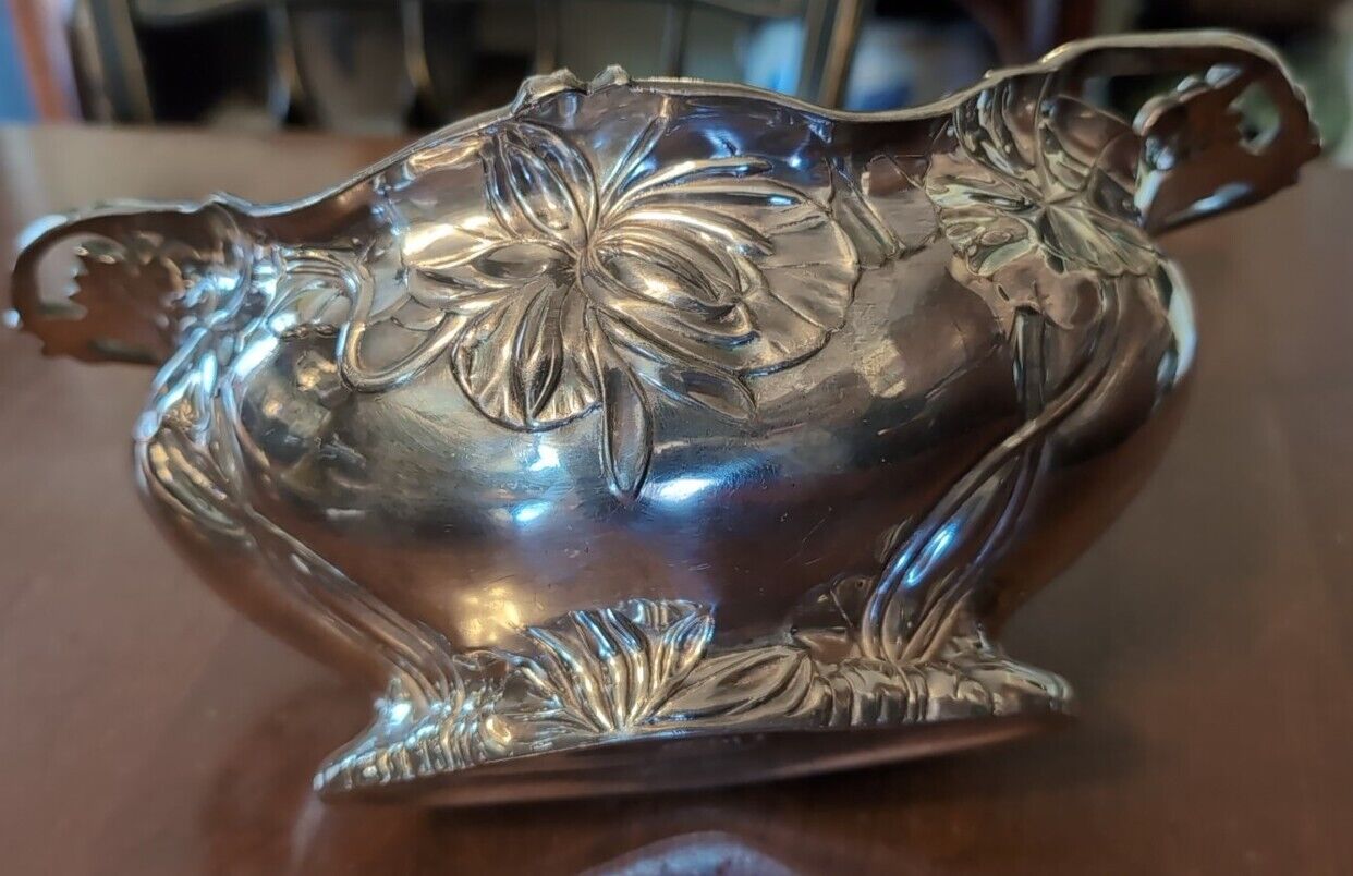 Antique Pairpoint Art Nouveau Fernery Center Bowl Silverplate Silver Plate