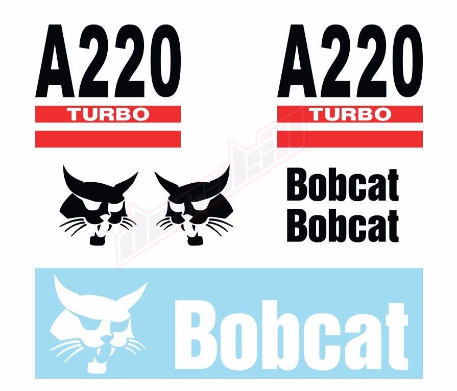Bobcat A220 Skid Steer Set Vinyl Decal Sticker 