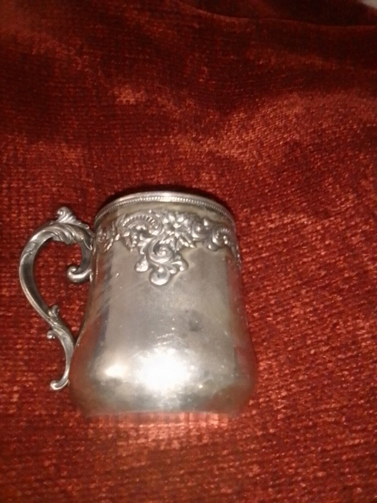 vintage silver plate Meridian Monogram Baby Cup