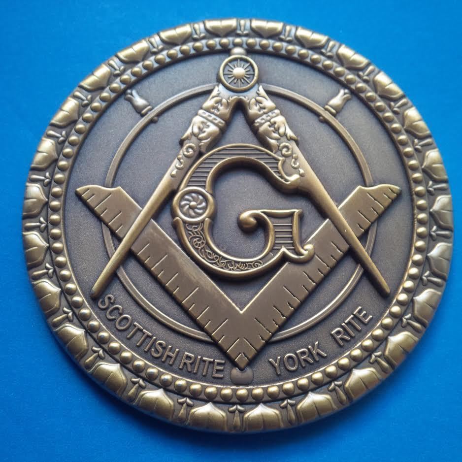 Masonic Metal Antique Auto Cut Out Car Emblem Scottish Rite/ york Rite Freemason
