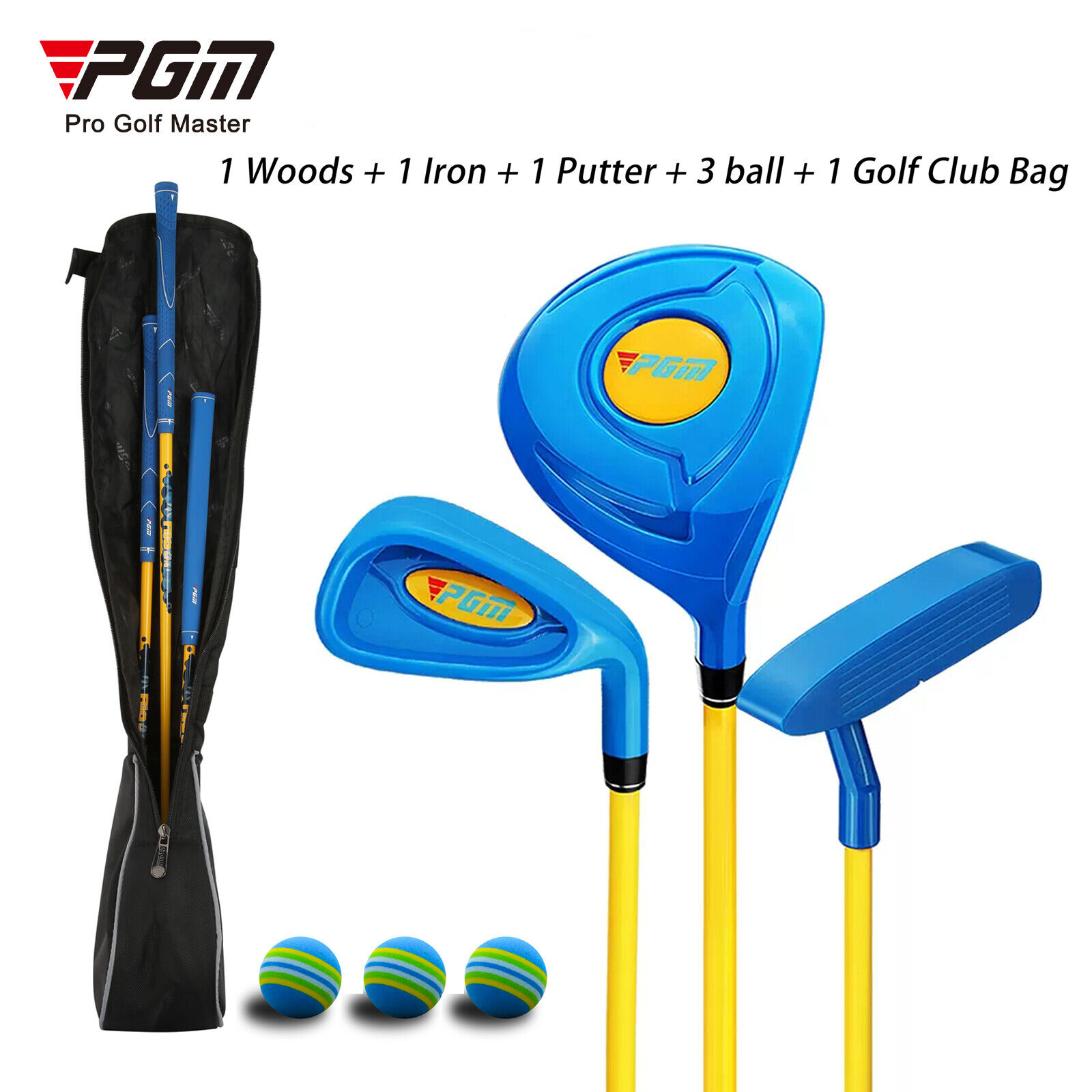 PGM Children\'s Golf Club Set Includes Wood, Iron,Putter Clubs,golf bag and balls