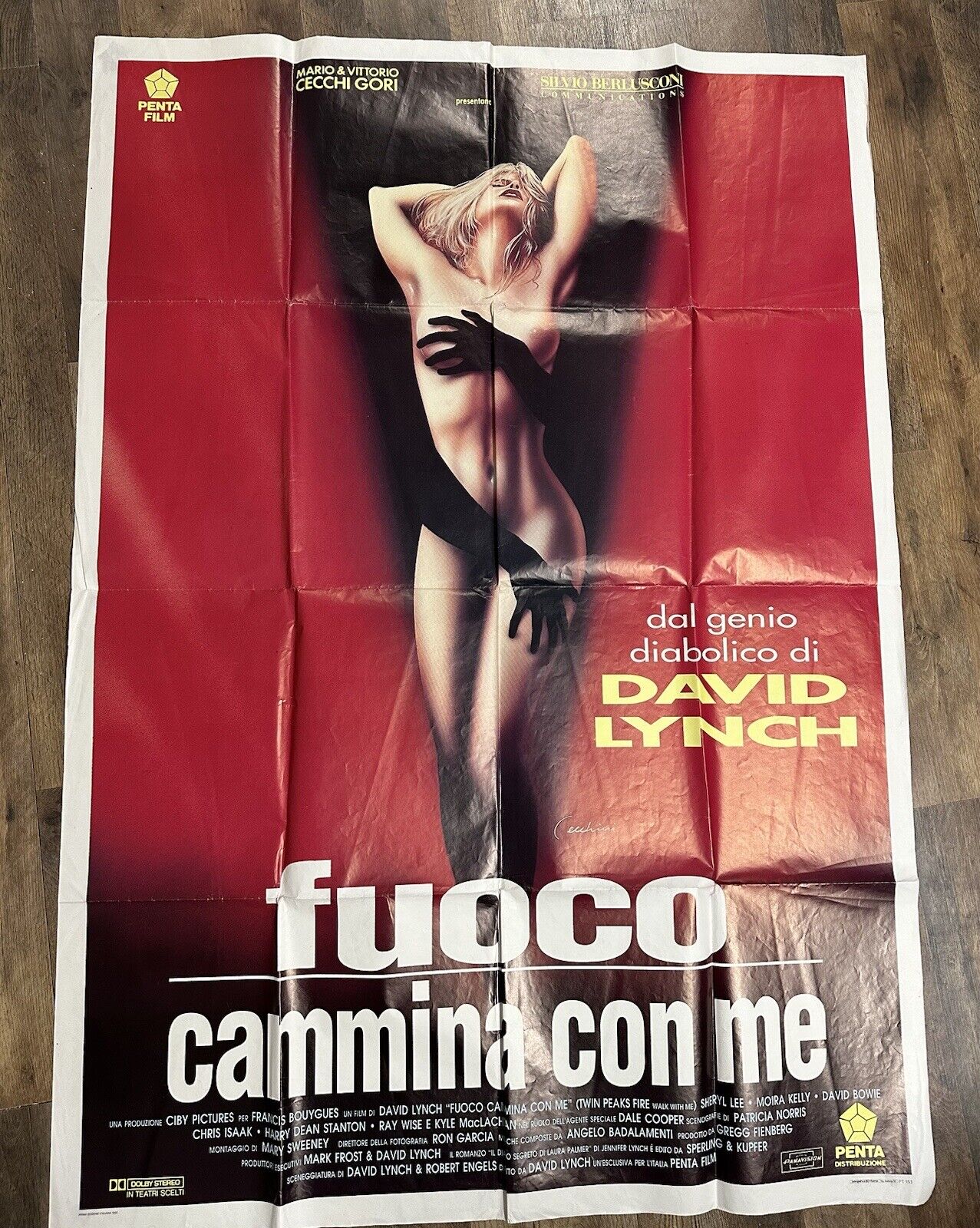 RARE Twin Peaks Fuoco David Lynch Poster 1992 Original Movie Poster.