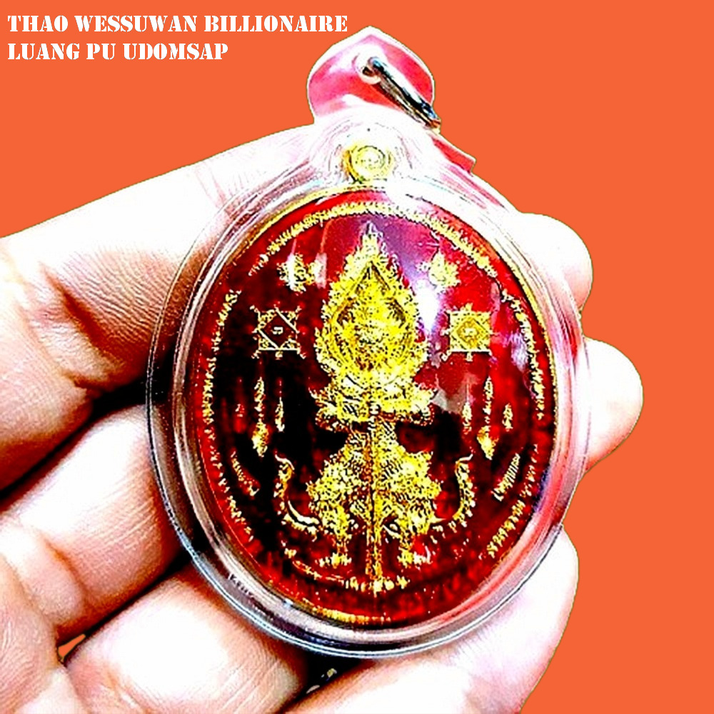 Wealth Fortune Protection Tao Wessuwan Lp Udomsap Giant God Thai Amulet talisman
