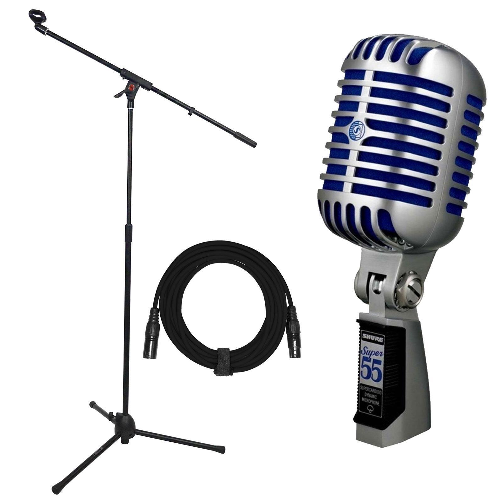 Shure Super 55 Deluxe Vocal Microphone with Adjustable Boom Stand