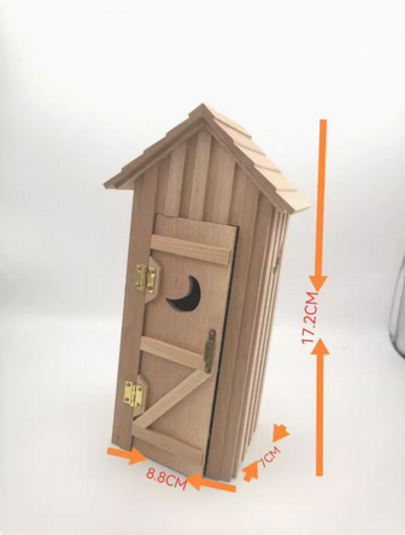 AirAds Dollhouse 1:12 scale miniature Wood  Toilet Outhouse Single Unit H 6\