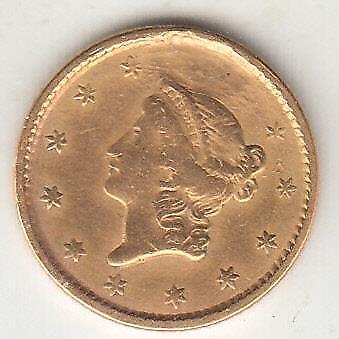 1851 TYPE 1 GOLD DOLLAR VF-XF DETAILS