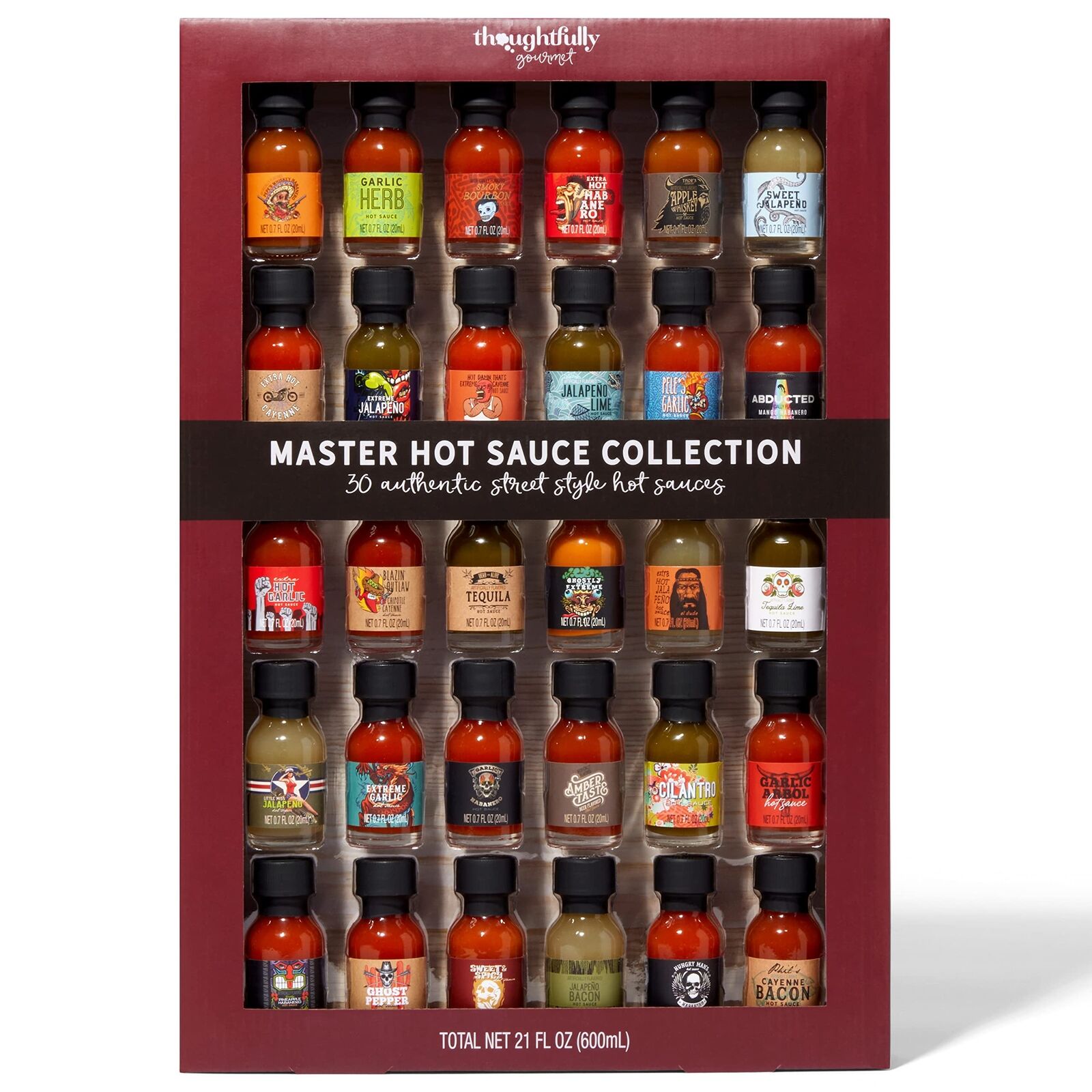 Thoughtfully Gourmet, Master Hot Sauce Collection 0.67 Fl Oz (Pack of 30) 