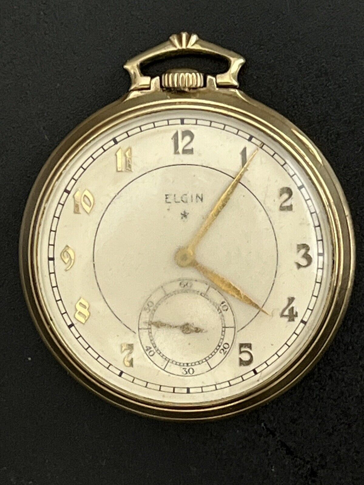 1930’s Elgin Pocket Watch Seconds 10K Gold Filled 1934 Star 3426 Serial Works