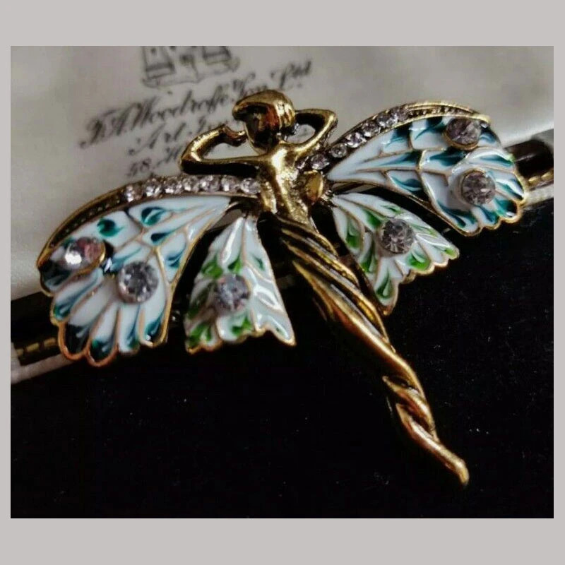 Vintage Art Nouveau Style Fairy Nymph Brooch Shawl Pin Pendant Jewellery Gift