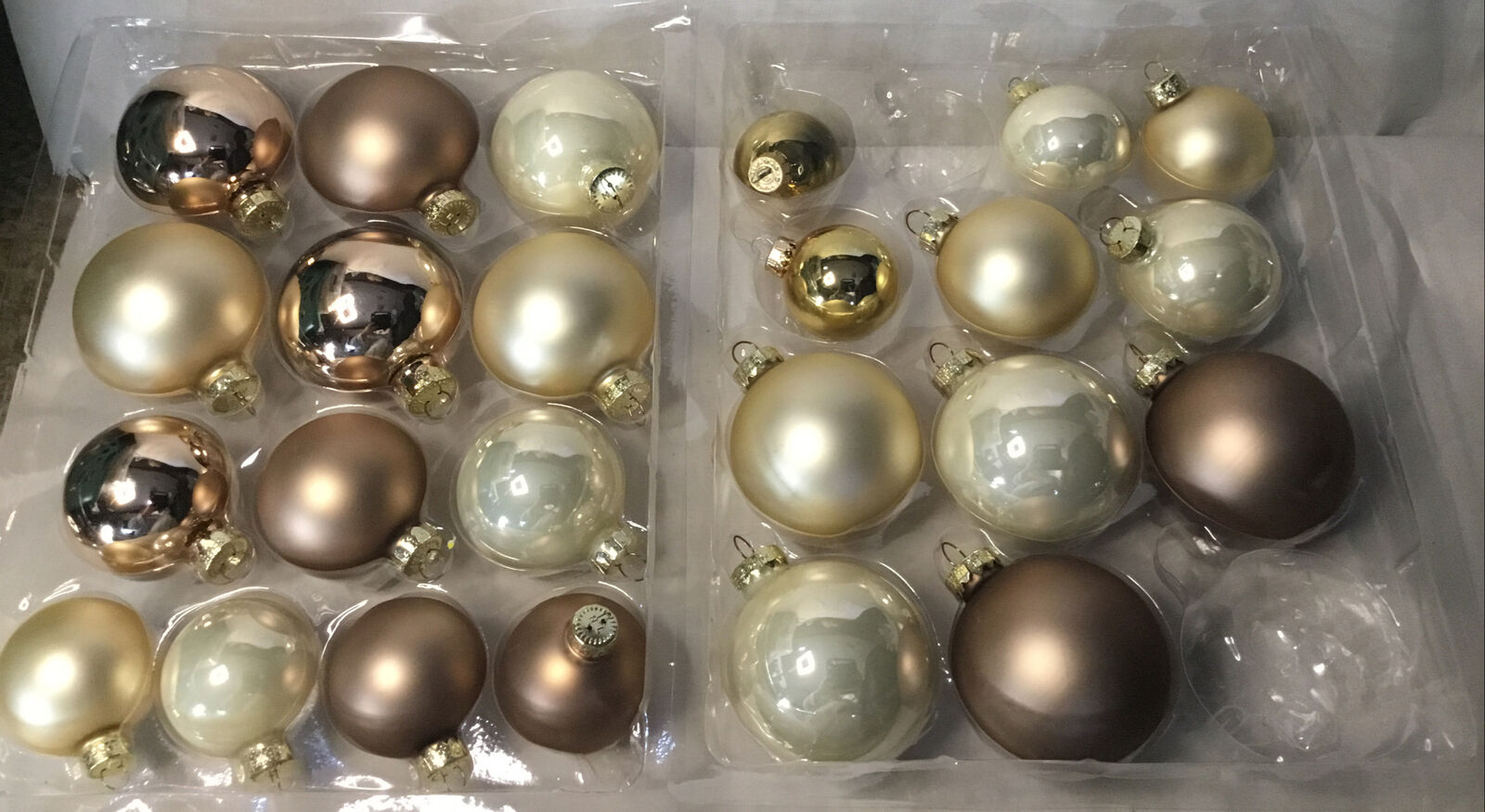 Robert Stanley 24 pc. Glass Christmas Tree Ornaments Balls Rose Gold Pearl