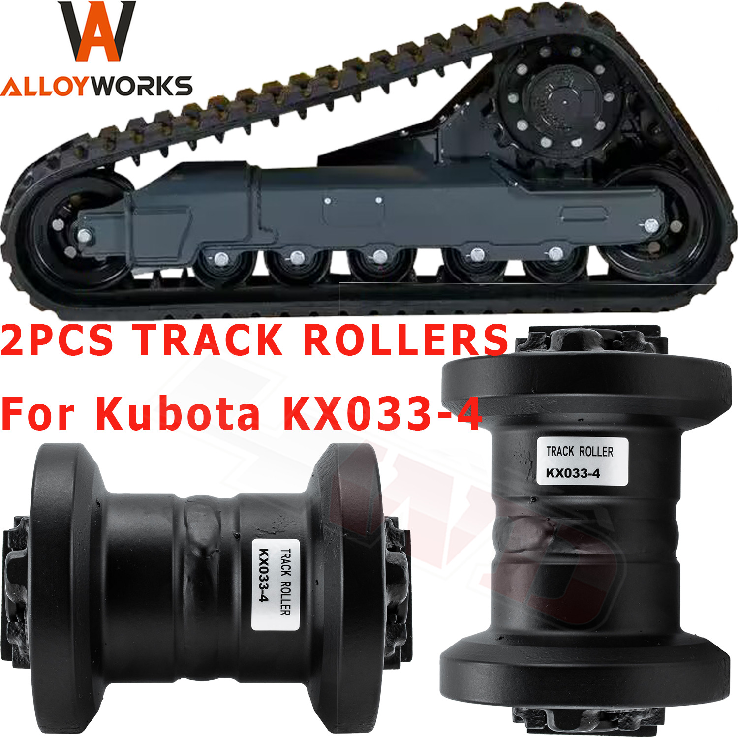 2x Track Roller Bottom Roller For Kubota Model KX033-4 Undercarriage RC788-21702