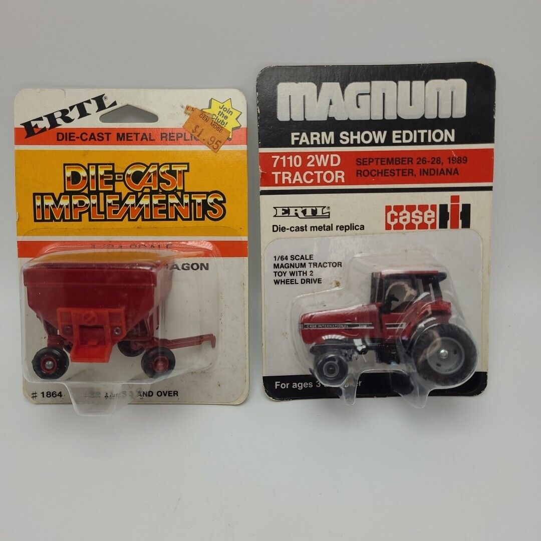 ERTL 1/64 1989 Farm Show Magnum Case IH 7110 Tractor & 1864 Feed Wagon Die Cast
