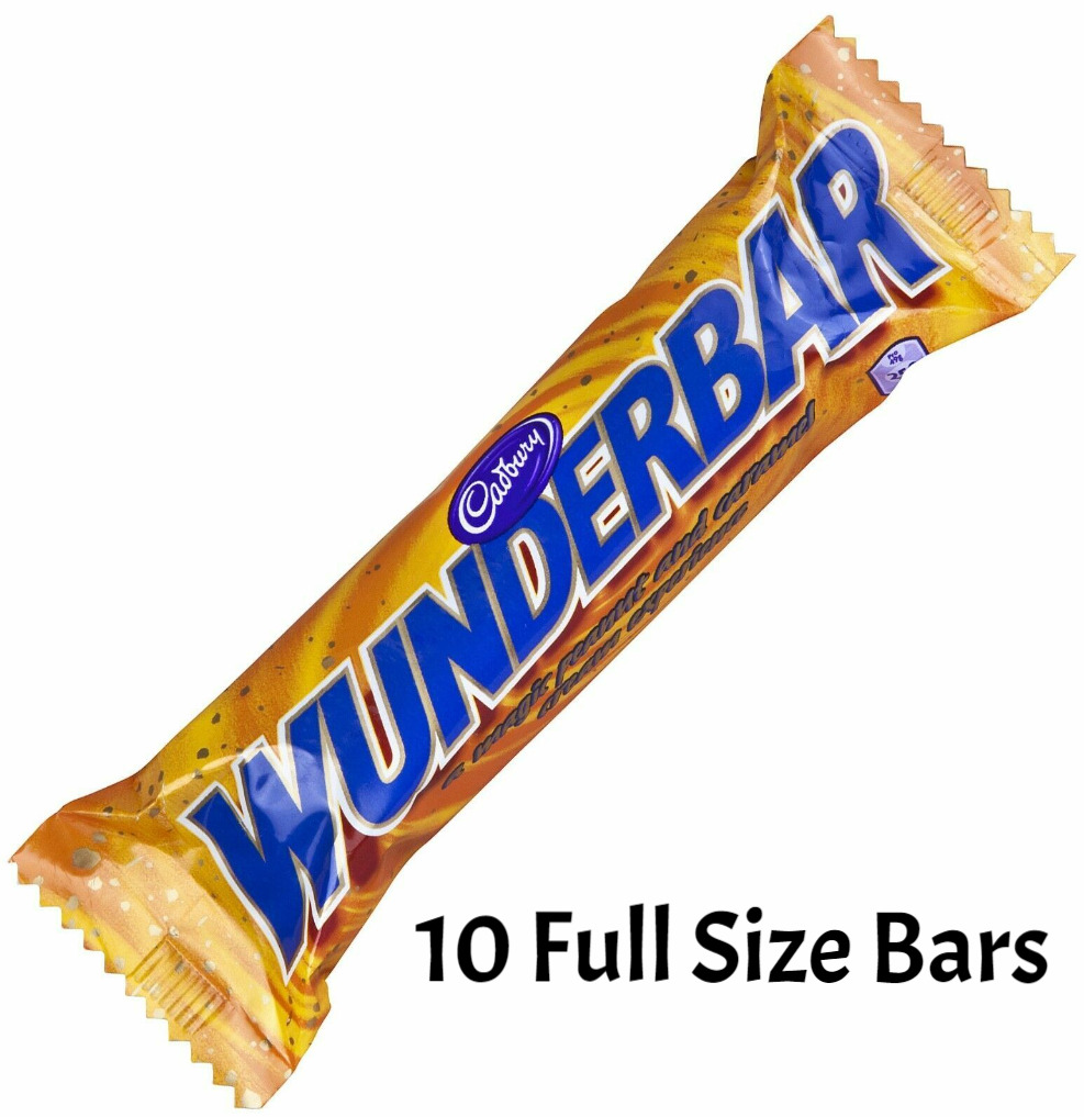 Cadbury Wunderbar Chocolate Bars Full Size 58g Each 10 Bars