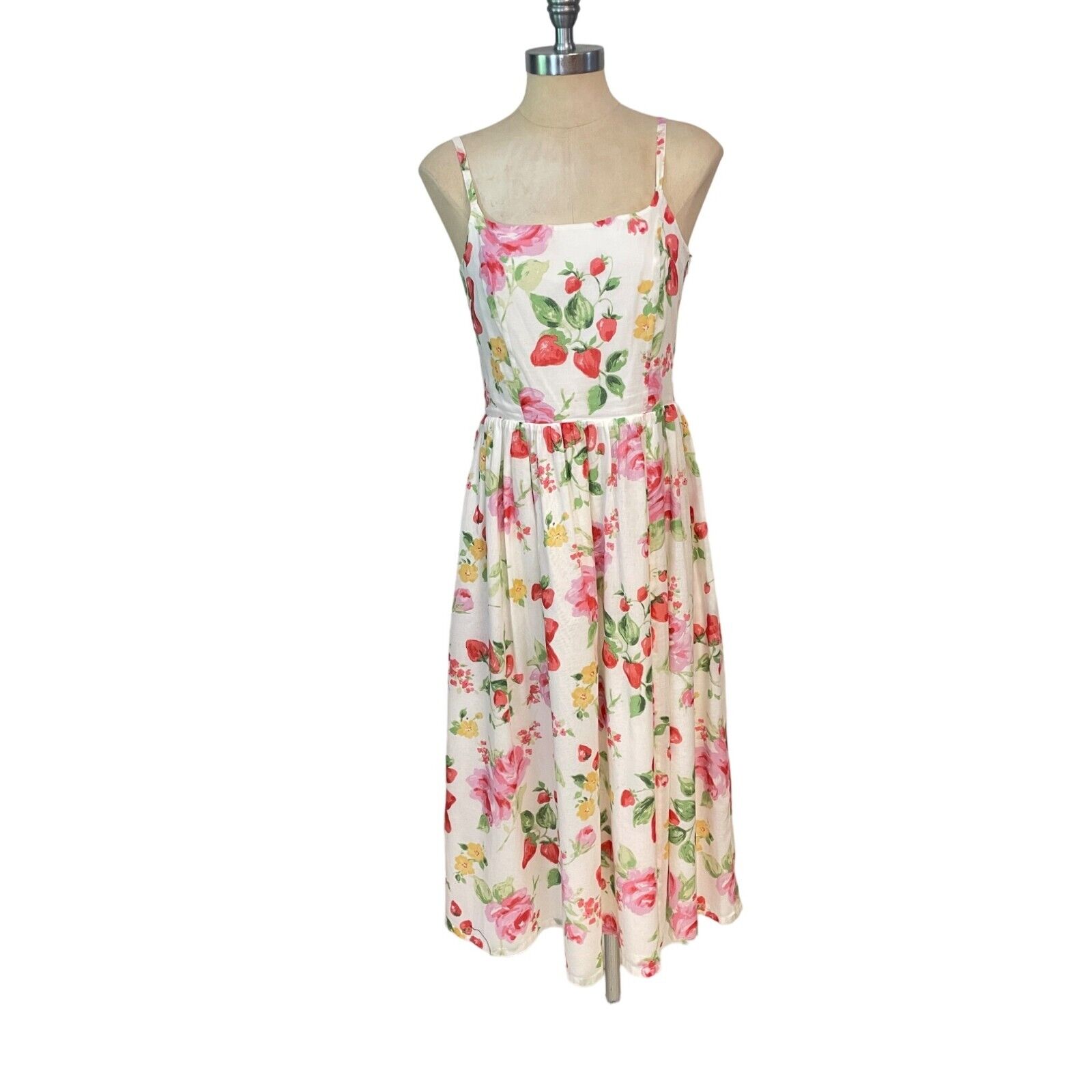 Vintage Laura Ashley floral strawberry Dress US Small