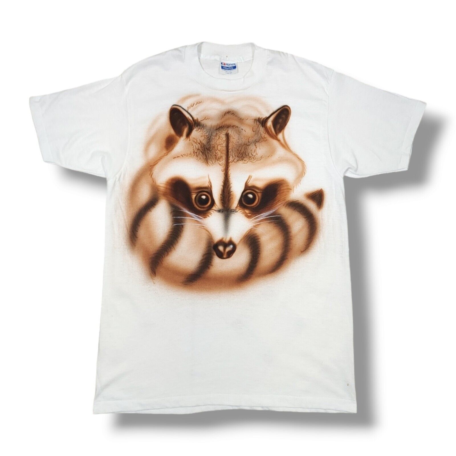 Vintage Industrial Light & Magic Airbrushed Raccoon Hanes T-Shirt Size L