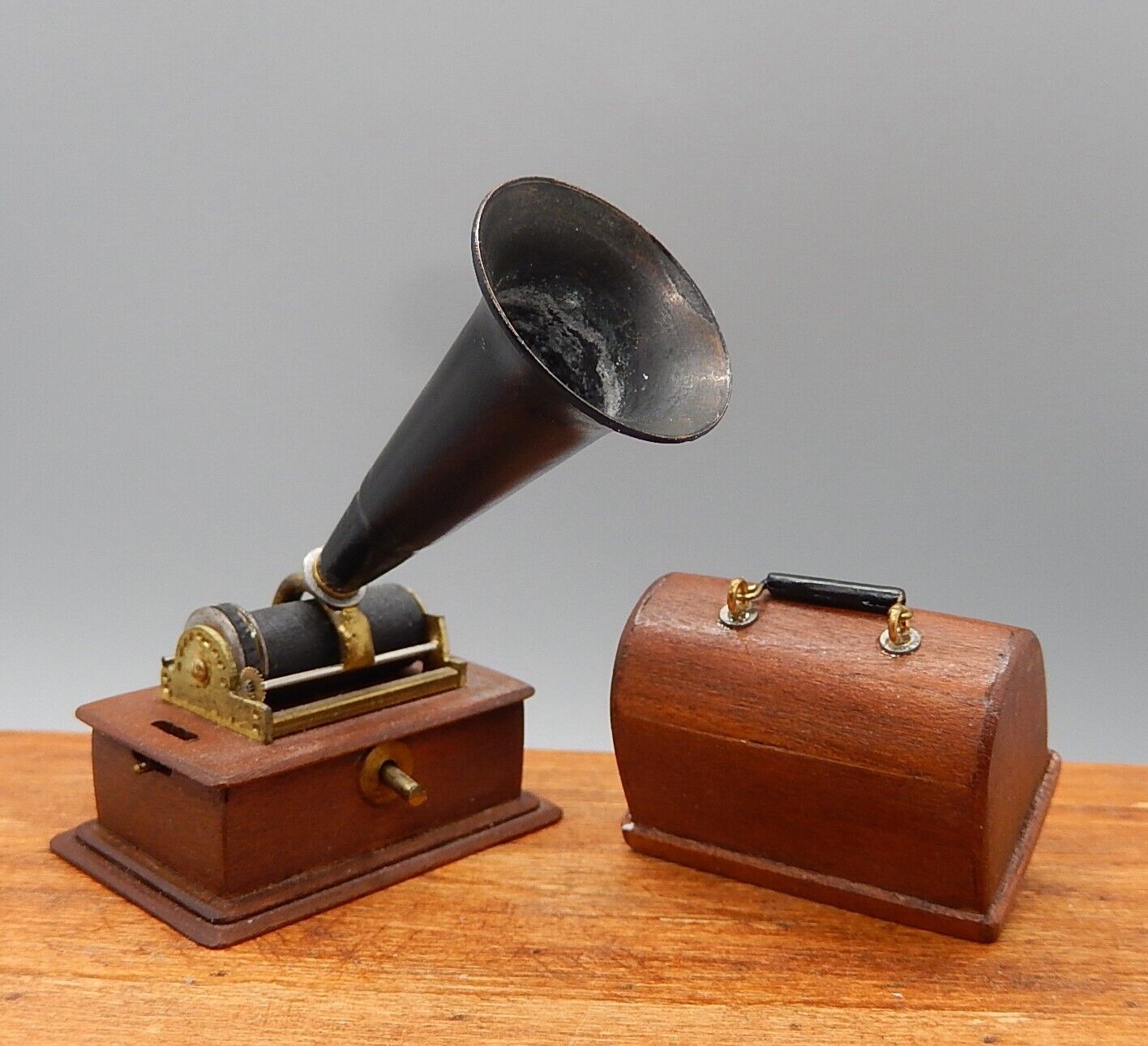 Vtg Nantasy Fantasy Edison Cylinder Phonograph Artisan Dollhouse Miniature 1:12