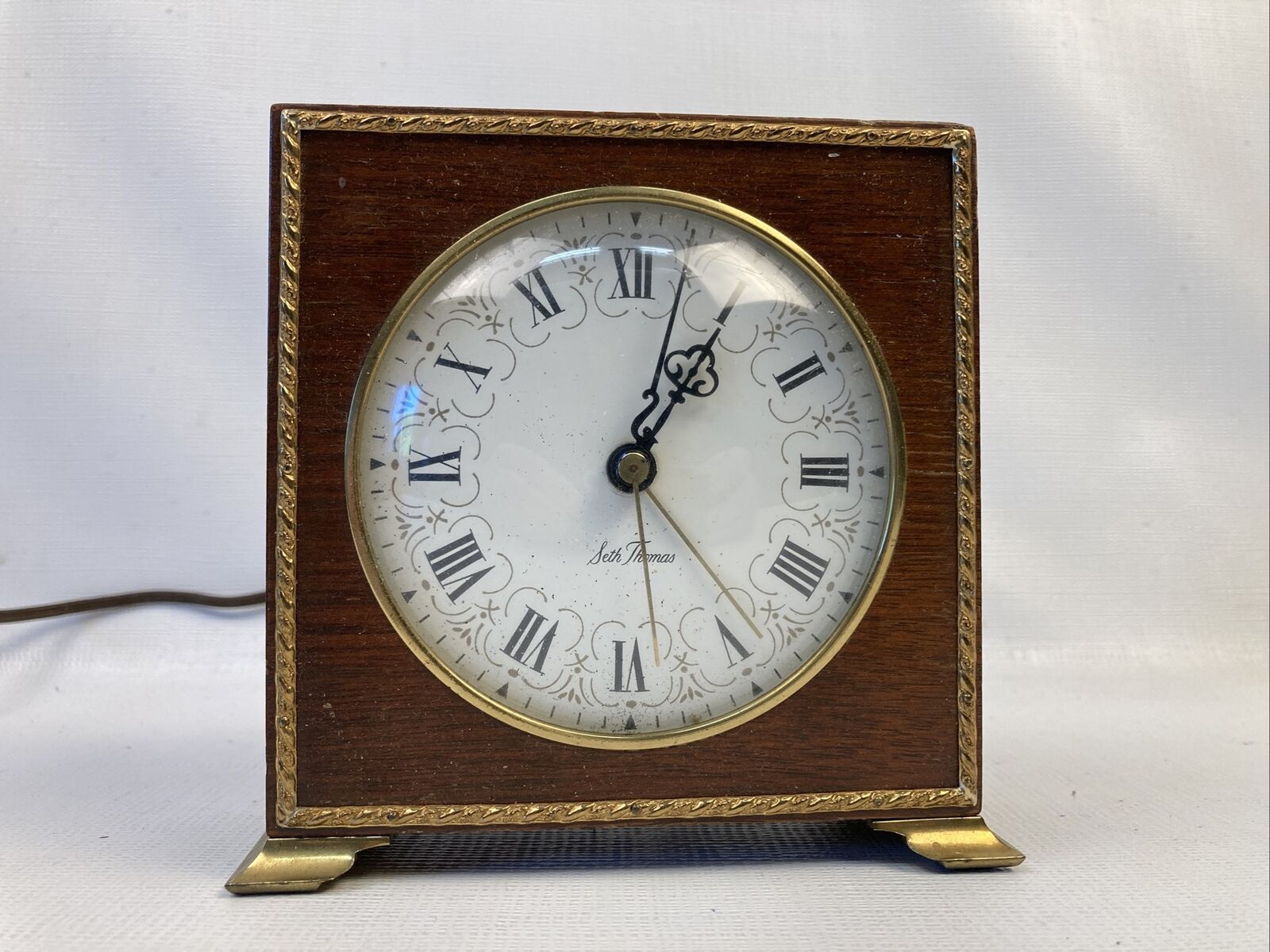 Vintage Seth Thomas Mantle Shelf Electric / Mechanical Clock Tested Works
