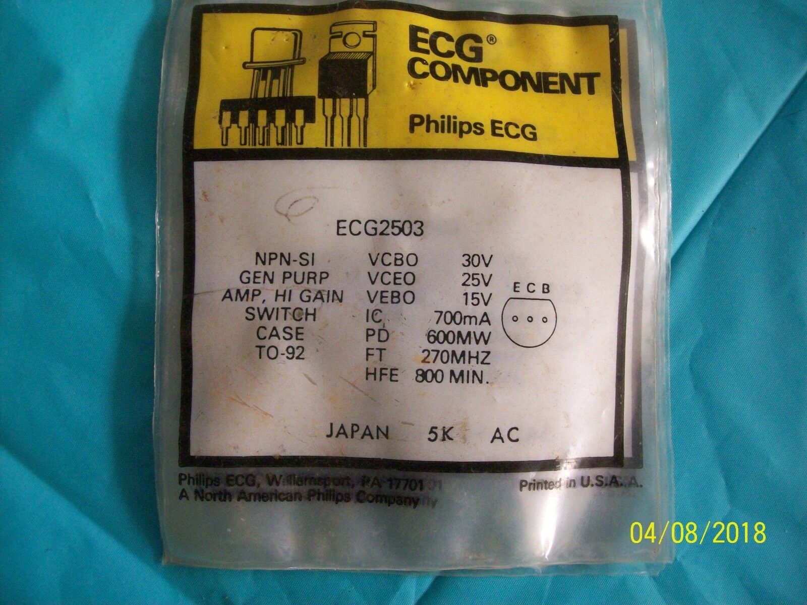 ECG COMPONENT ECG2503 INTEGRATED CIRCUIT