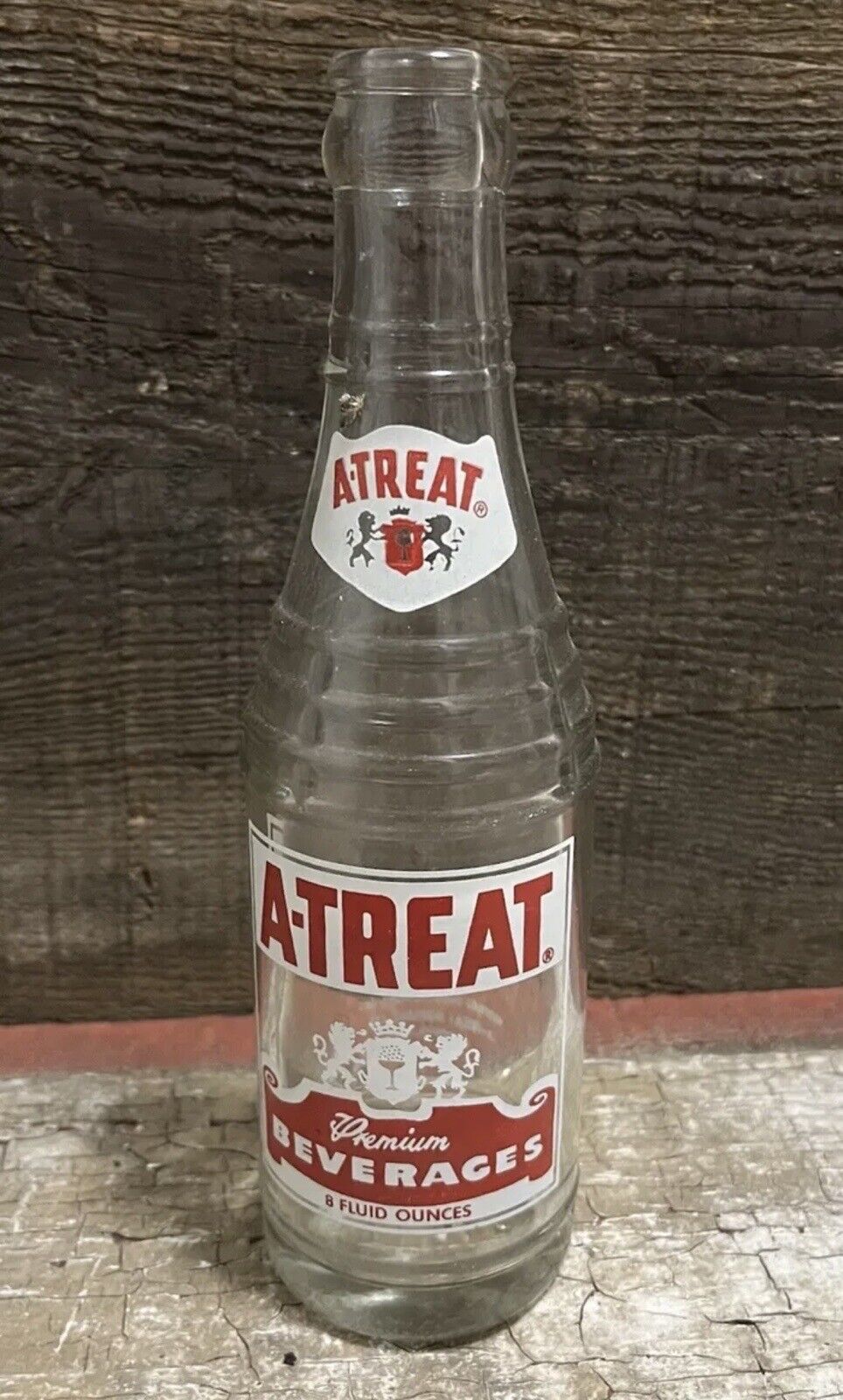 A-TREAT Premium Beverages 8 oz. Clear Glass Soda Bottle, Allentown, PA