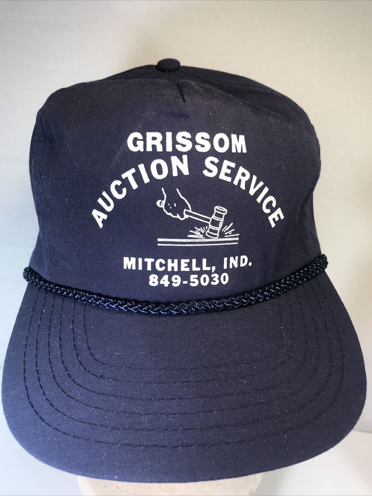 Vintage Grissom Auction Service Otto Cap Mitchell IN (Home of Gus Grissom) READ