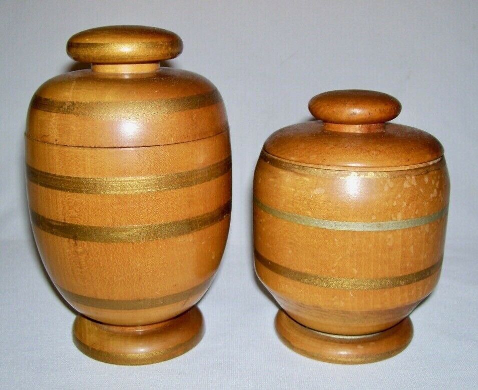 Vintage Hand Crafted Round BOXES (Made from a Bowling Pin) ~ 1939
