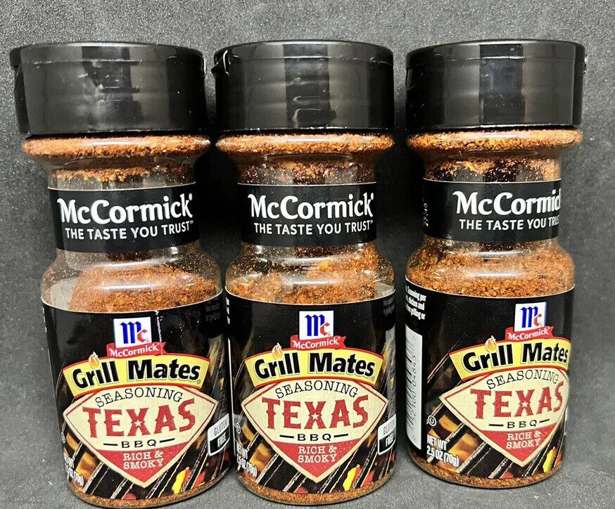 3 Pack McCormick Grill Mates Seasoning Texas BBQ Rich & Smoky Meat Flavor 11/24