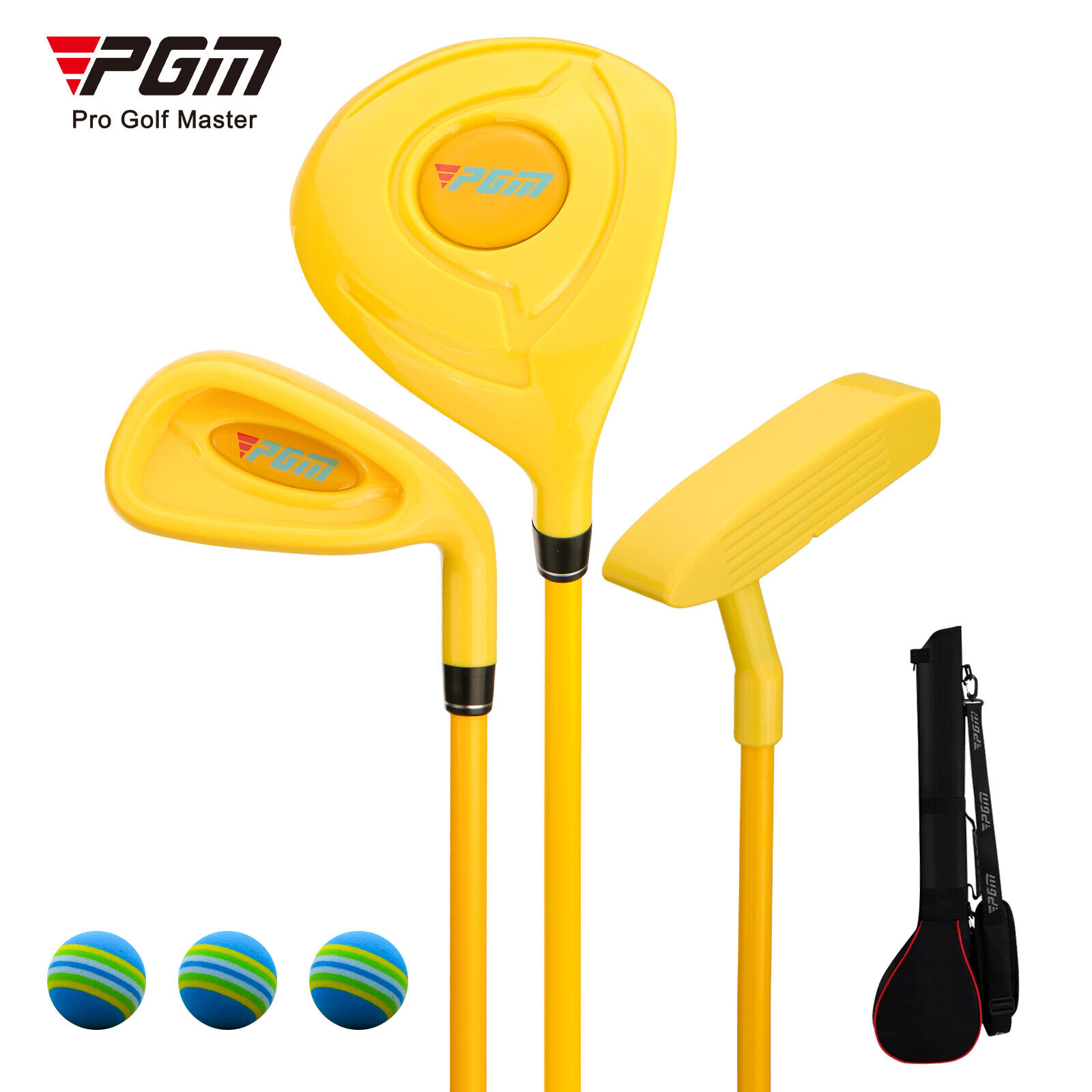 PGM Children\'s Golf Club Set Includes Wood, Iron,Putter Clubs Yellow 2-3 Years