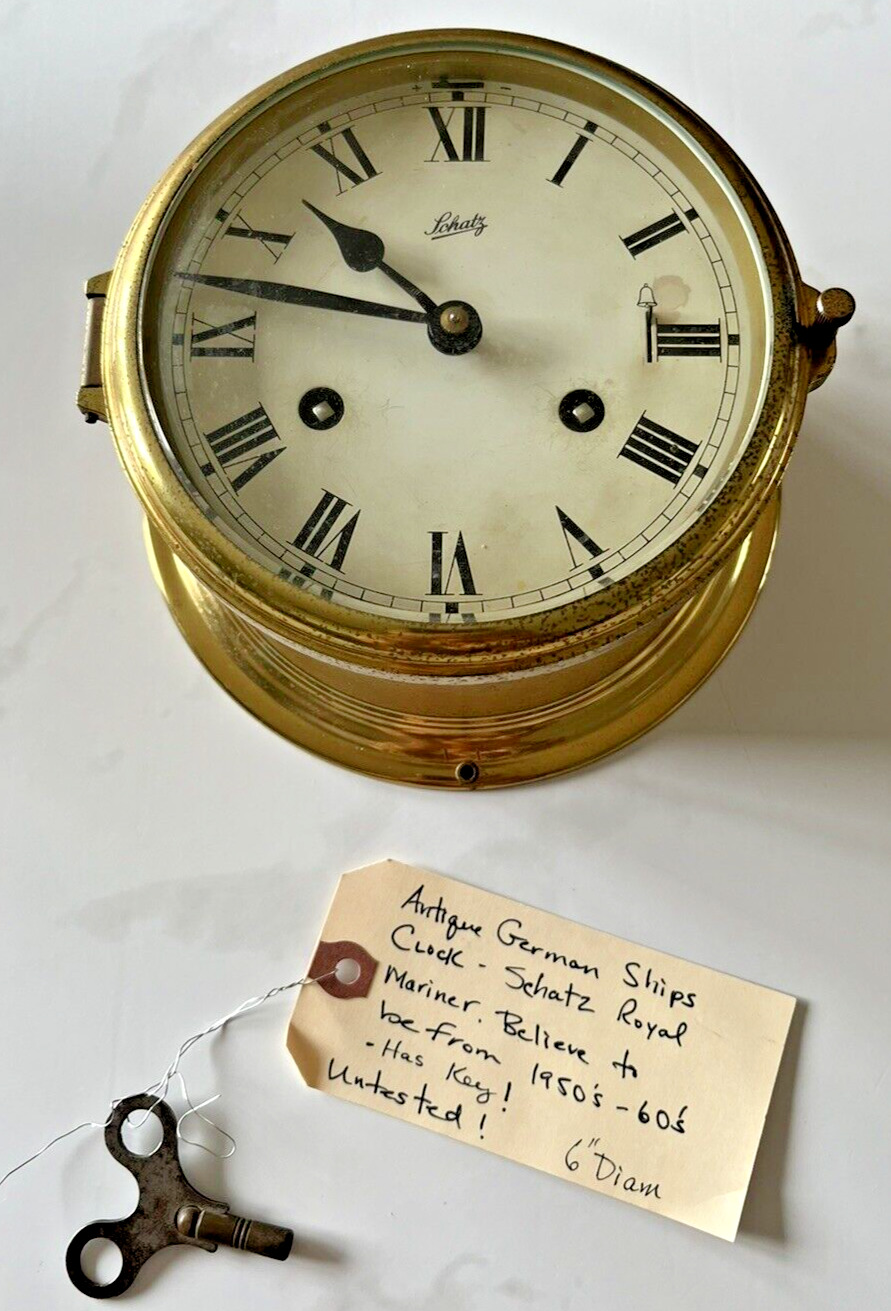 Schatz 1881 Royal Mariner Bell Clock Chimes | With Key - Circa 1950s