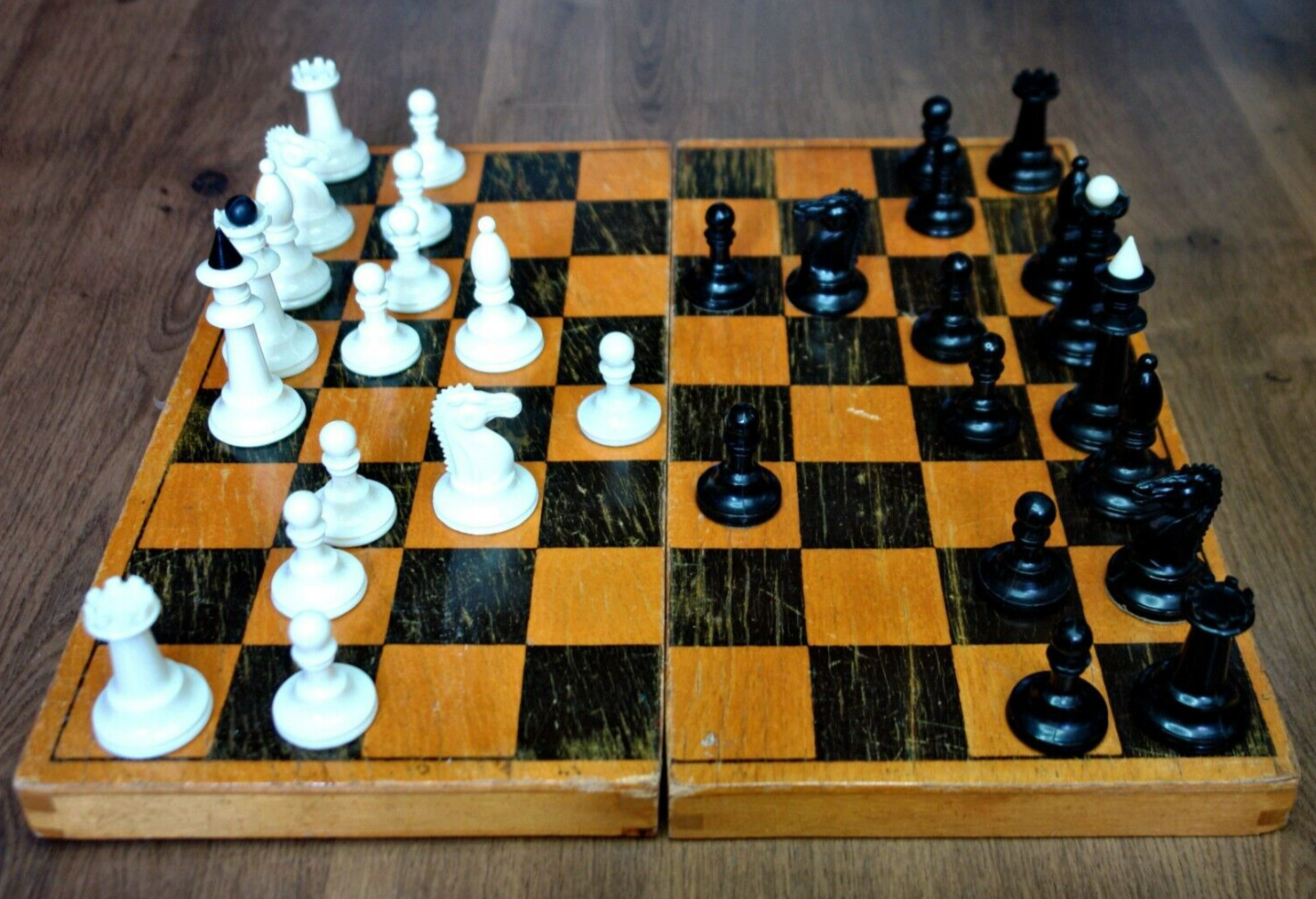 Vintage plastic Chess Set Tournament Retro Folding Board 32х32 Rare ussr soviet