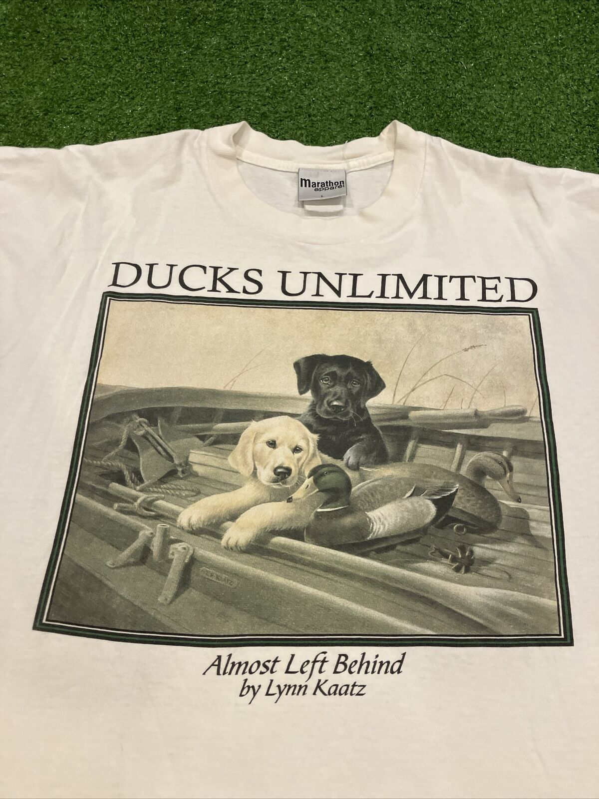 Vintage 90s Ducks Unlimited White Graphic Hunting T Shirt Men’s Large (23x29)