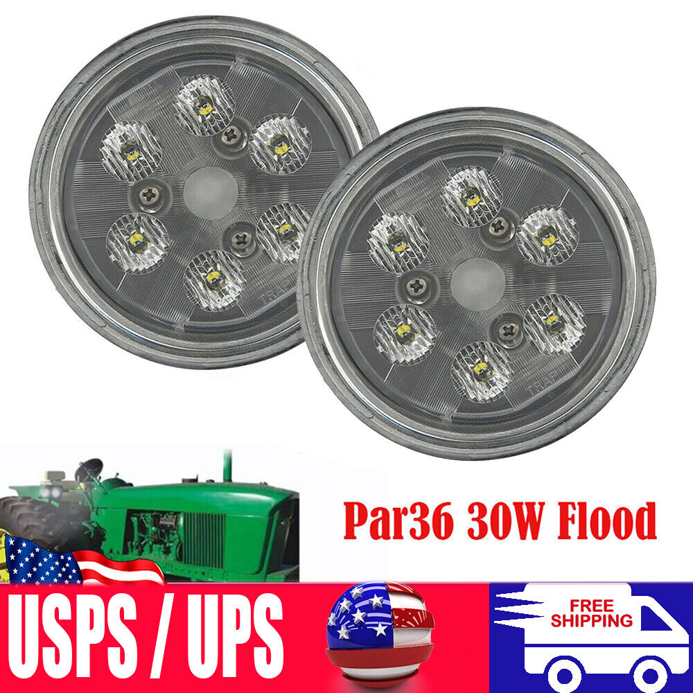 Pair Par36 30W LED Work Lights Headlights For John Deere Case IH 70239804