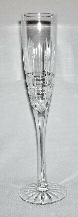 CESKA ~ Early Solid Cut Crystal Tall FLUTED CHAMPAGNE GLASS (Solitaire, 5 Oz.)