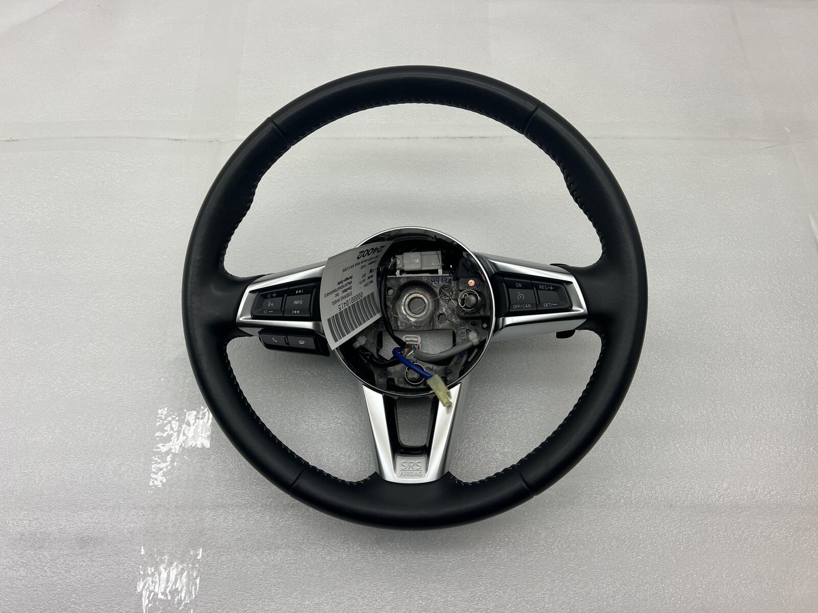 2021 2022 2023 Mazda MX-5 Miata Steering Wheel Black Leather w/ Silver Stitch