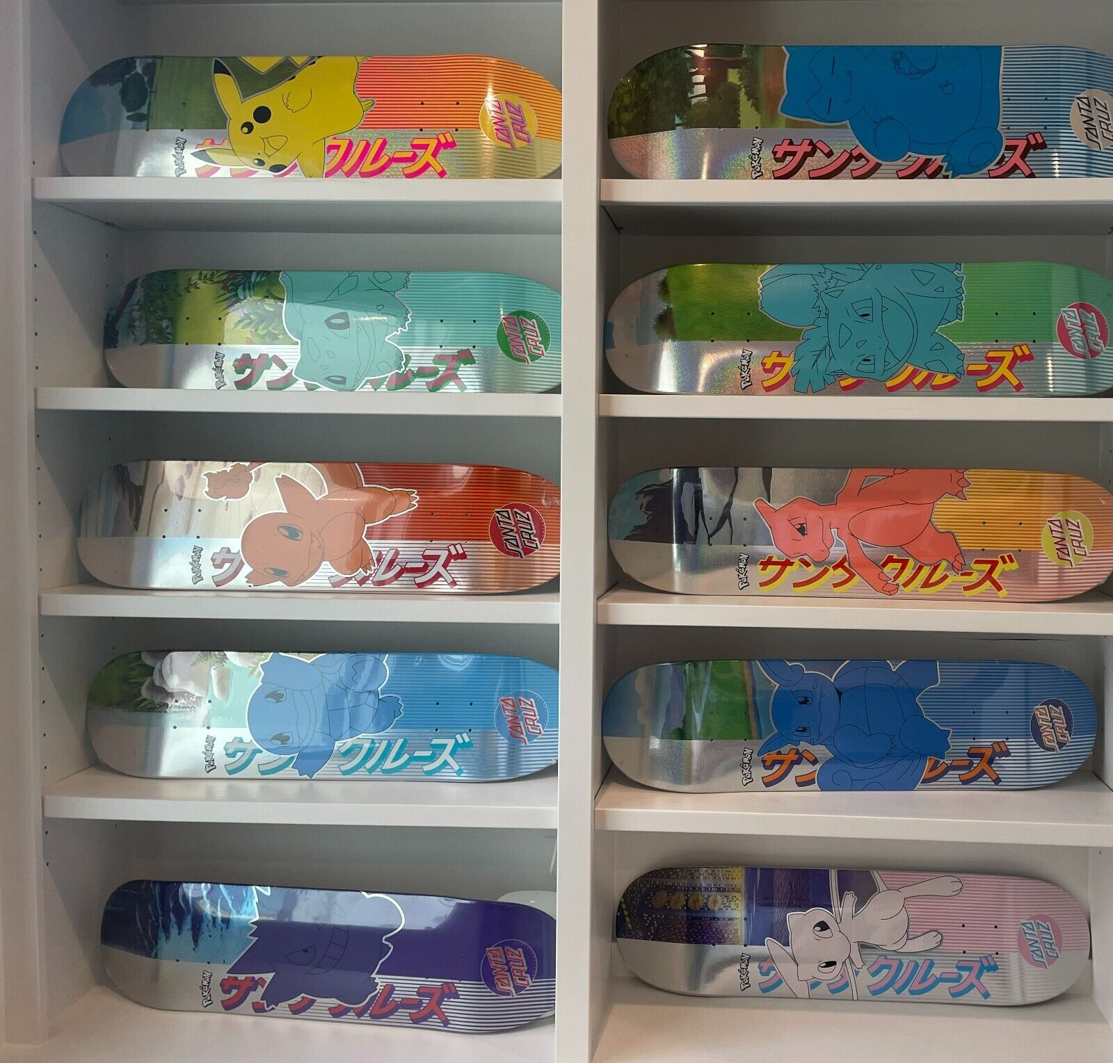 Santa Cruz Pokémon Skateboard Complete 15-piece Deck Collection