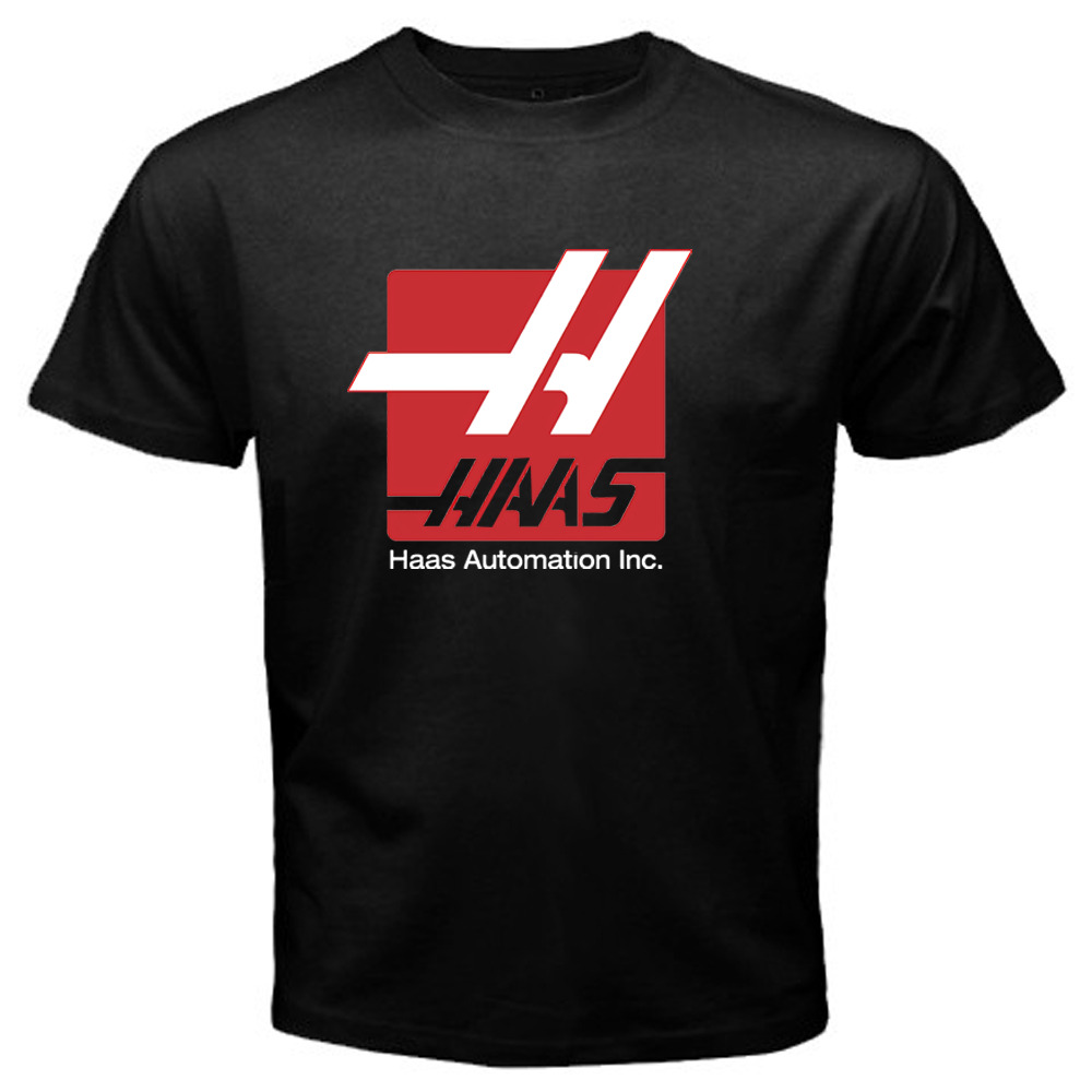 HAAS Automation Machine Racing Car Men\'s Black T-Shirt Size S to 5XL