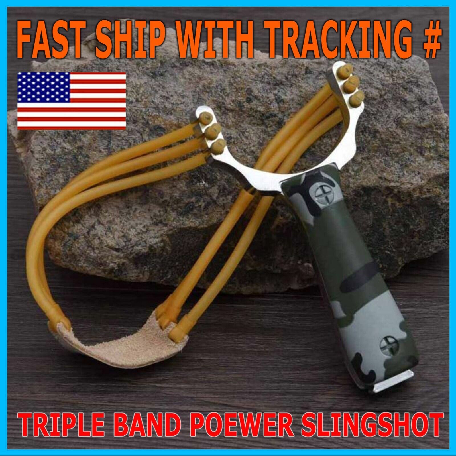 Slingshot CAMOUFLAGE High Velocity Powerful Catapult Hunt Sling Shot Outdoor NEW