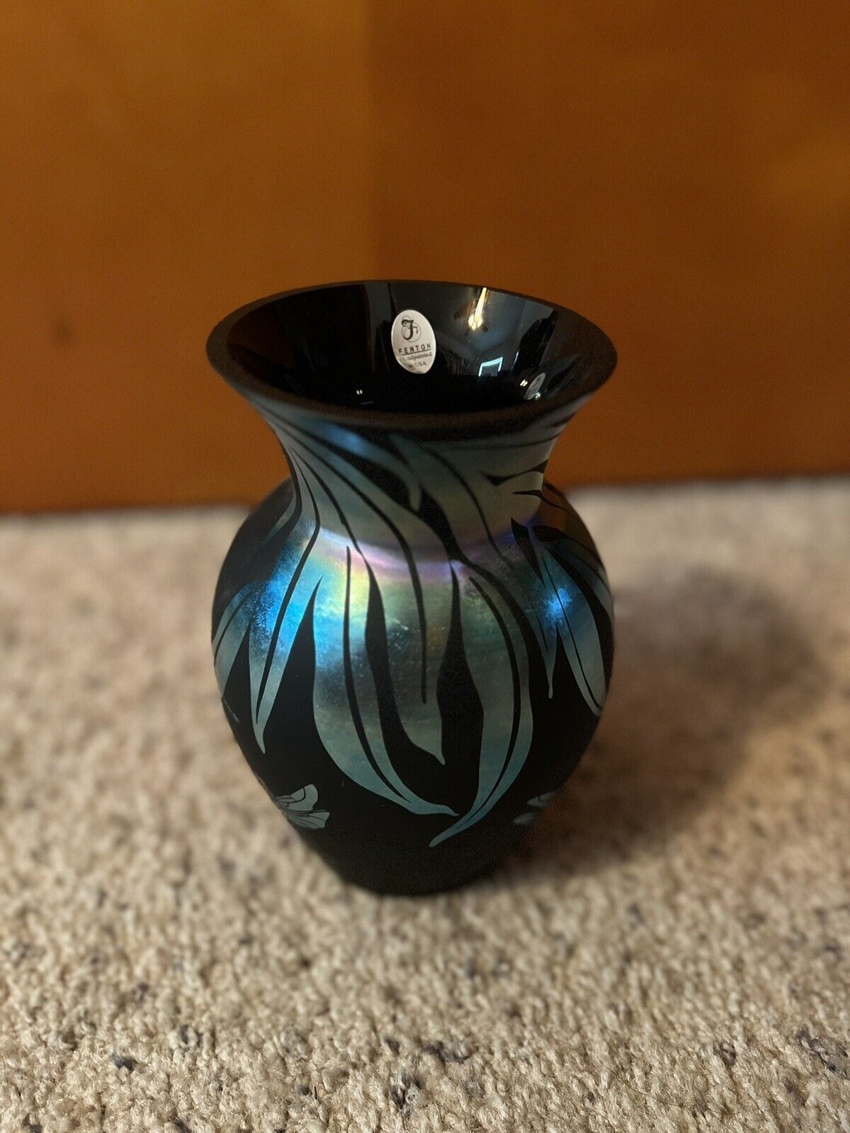 Fenton Ebony Favrene Dragonfly Vase #102 of 950
